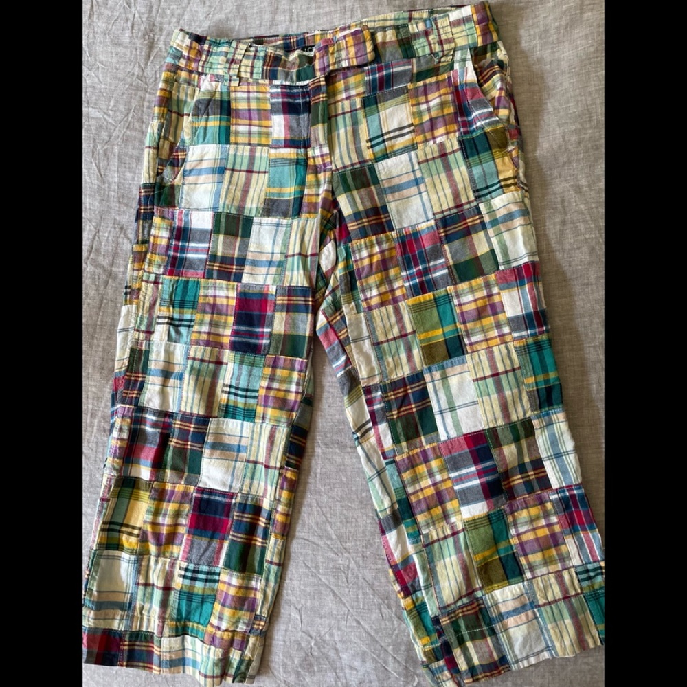 J Crew Madras Capri Pants